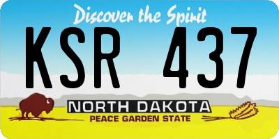 ND license plate KSR437