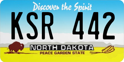 ND license plate KSR442