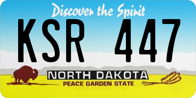 ND license plate KSR447