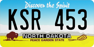 ND license plate KSR453