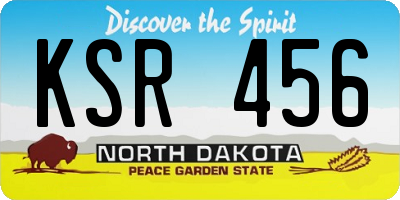 ND license plate KSR456