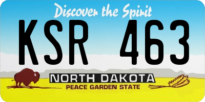 ND license plate KSR463