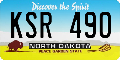 ND license plate KSR490