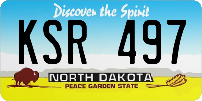 ND license plate KSR497
