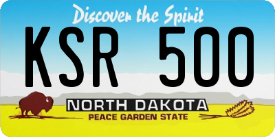 ND license plate KSR500