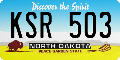 ND license plate KSR503