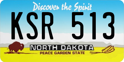 ND license plate KSR513