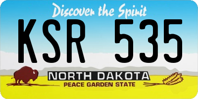 ND license plate KSR535
