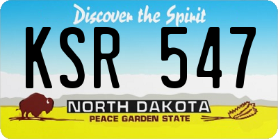 ND license plate KSR547