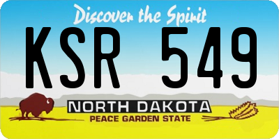ND license plate KSR549