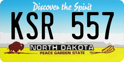 ND license plate KSR557