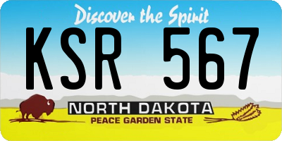 ND license plate KSR567