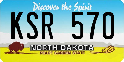 ND license plate KSR570