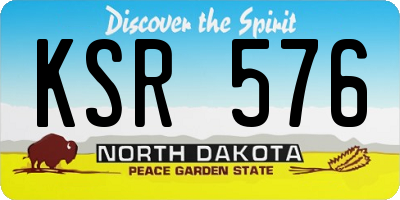 ND license plate KSR576