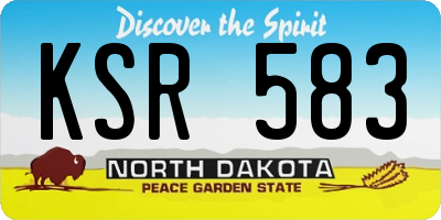 ND license plate KSR583