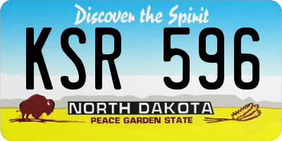 ND license plate KSR596