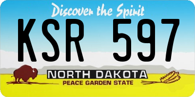 ND license plate KSR597
