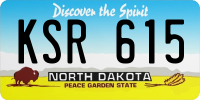 ND license plate KSR615