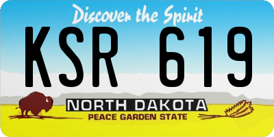 ND license plate KSR619