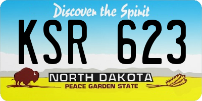 ND license plate KSR623