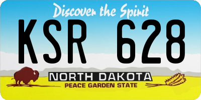 ND license plate KSR628