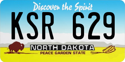 ND license plate KSR629