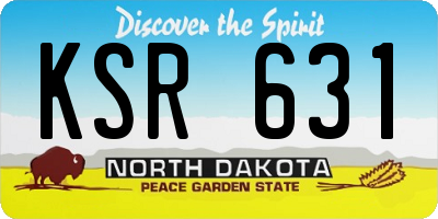 ND license plate KSR631