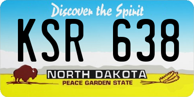 ND license plate KSR638