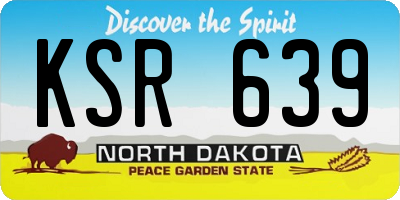 ND license plate KSR639