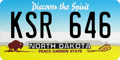 ND license plate KSR646