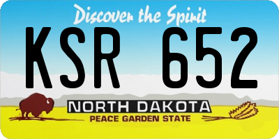 ND license plate KSR652