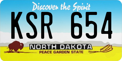 ND license plate KSR654