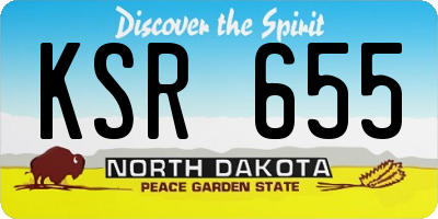 ND license plate KSR655