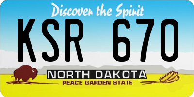ND license plate KSR670