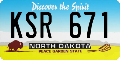 ND license plate KSR671