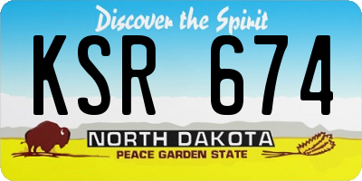 ND license plate KSR674