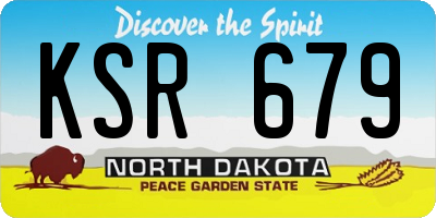 ND license plate KSR679