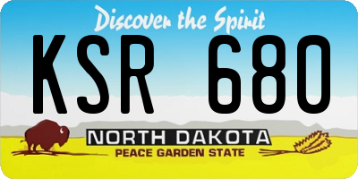 ND license plate KSR680