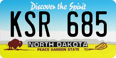 ND license plate KSR685