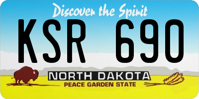 ND license plate KSR690