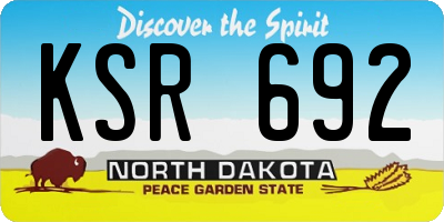 ND license plate KSR692