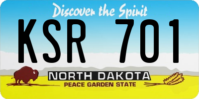 ND license plate KSR701