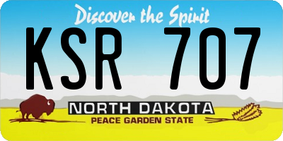 ND license plate KSR707