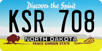 ND license plate KSR708