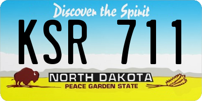 ND license plate KSR711