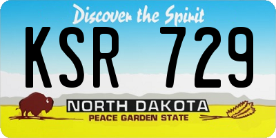 ND license plate KSR729