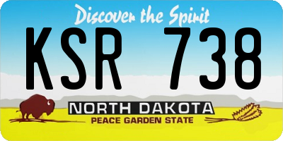 ND license plate KSR738