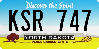 ND license plate KSR747
