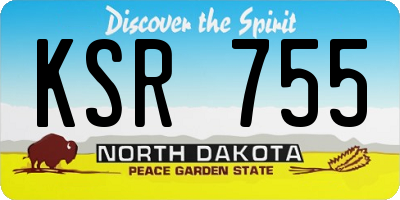 ND license plate KSR755