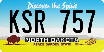 ND license plate KSR757